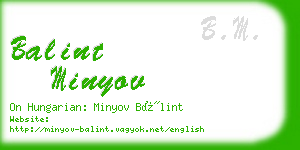 balint minyov business card